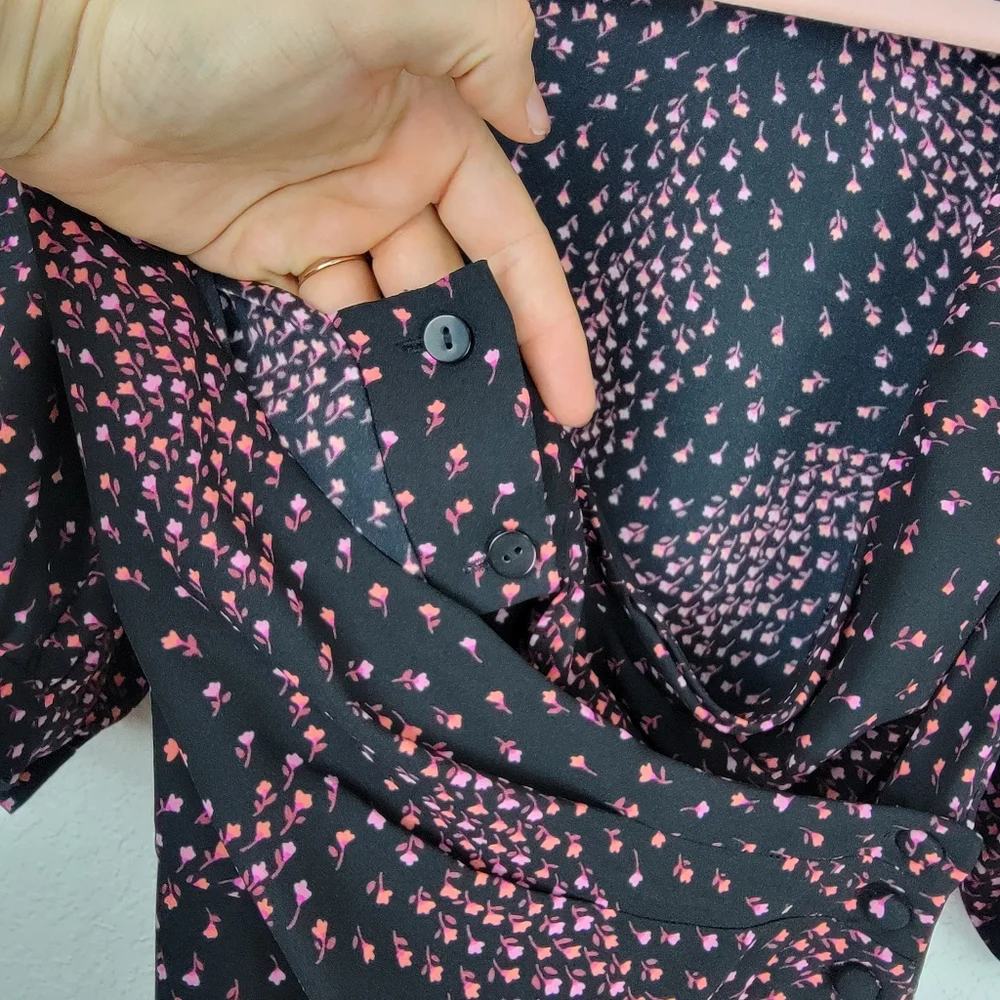Kate Spade Meadow Faux Wrap Floral Feminine Dress 2
